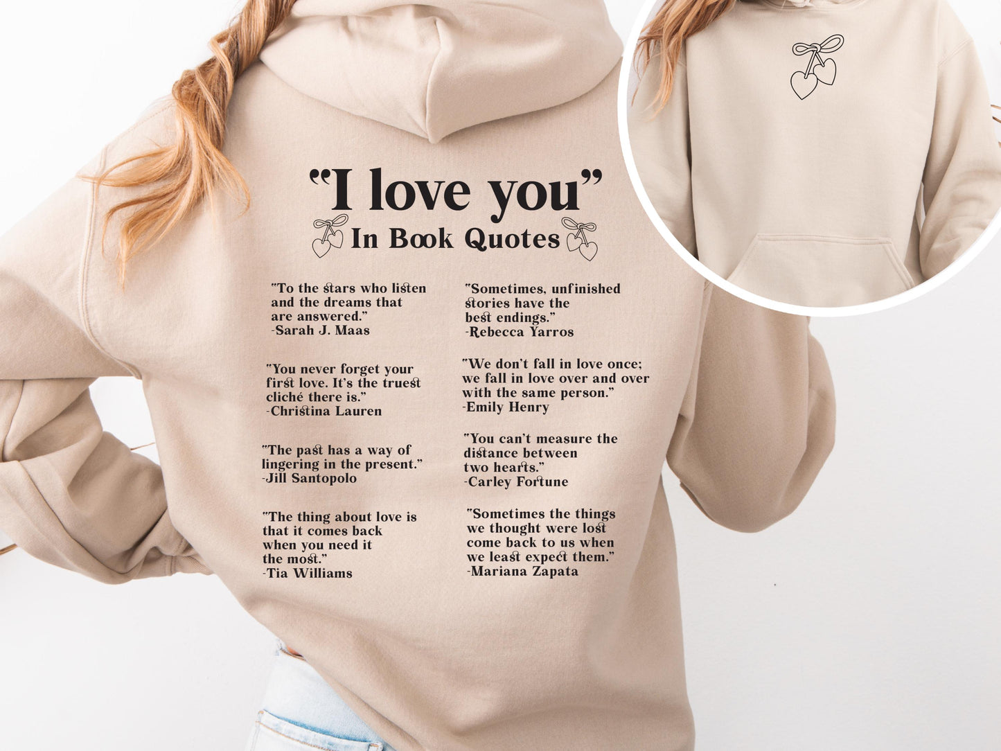 I Love You Book Quotes Hoodie